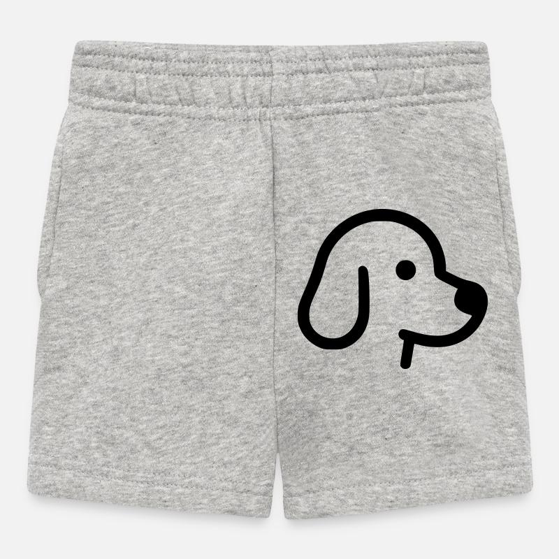 Chien mignon - contour, silhouette - Short Bébé - gris chiné