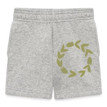 Illustration élégante d'une couronne de feuilles en or - Short Bébé - gris chiné - Devant