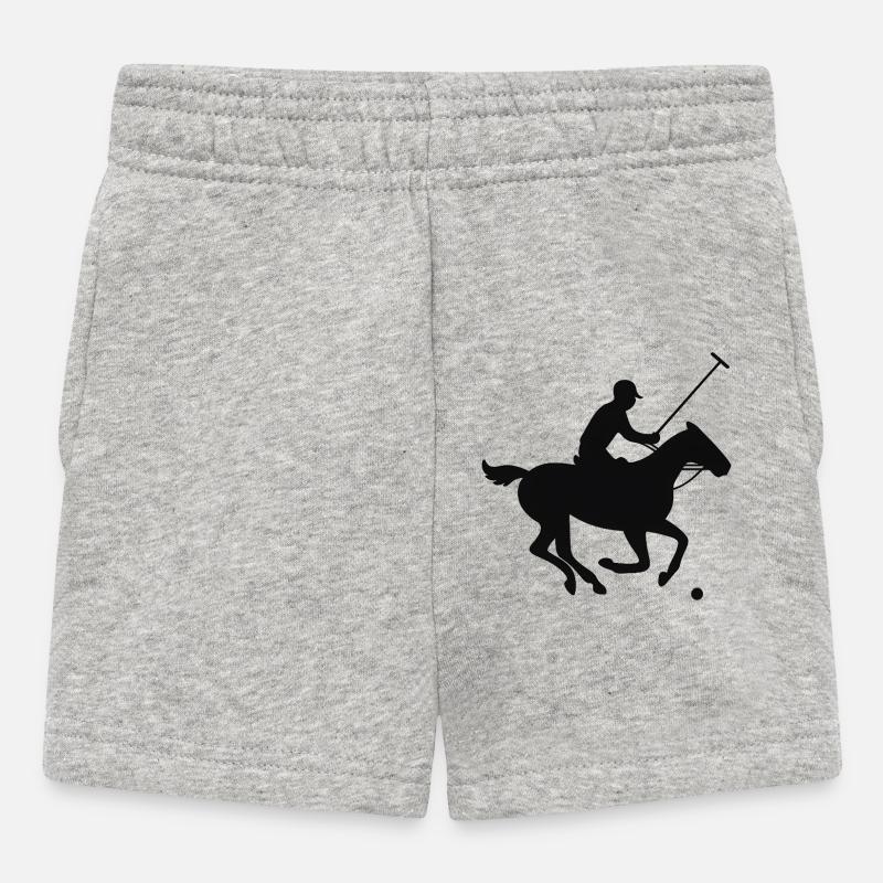 Conception de la silhouette d’un jockey au galop - Short Bébé - gris chiné