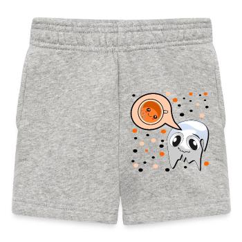 AUTUMN HALLOWEEN GHOST PUMPKIN SPICE - Baby Shorts - heather grey - Front