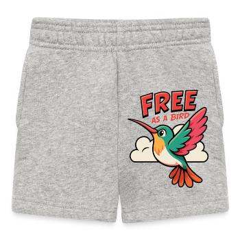 Free As A Bird Kolibri Design - Baby Shorts - Grau meliert - Vorne