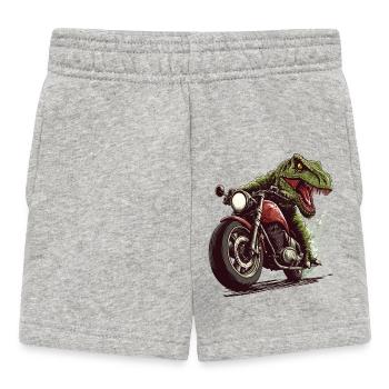 Krokodil auf Motorrad Action Design - Baby Shorts - Grau meliert - Vorne