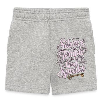 Silence – God Speaks Design - Baby Shorts - Grau meliert - Vorne