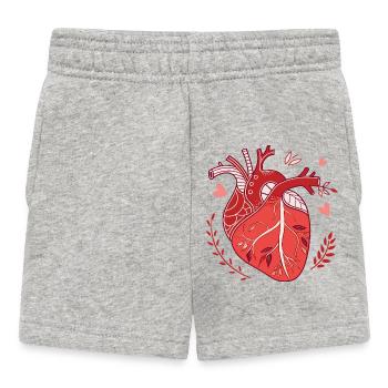 Coeur anatomique dans un style moderne - Short Bébé - gris chiné - Devant