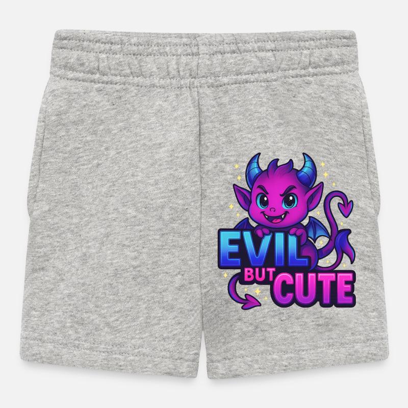 Böse? Nur mit Sternchen. – Magischer Dämon - Baby Shorts - Grau meliert