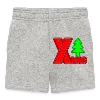 Joyeux Noël Arbre de Noël Lettrage Noël - Short Bébé - gris chiné - Devant