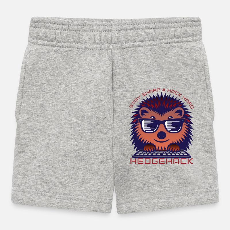 Hedgehog Coding Enthusiast T-Shirt - Baby Shorts - heather grey