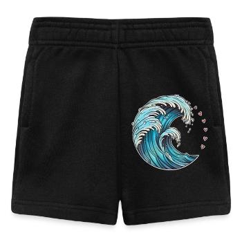 Dynamische Wellenkunst Illustration - Baby Shorts - Schwarz - Vorne