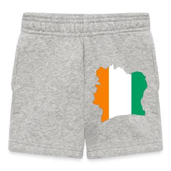Stilisierte dreifarbige Karte der Elfenbeinküste - Baby Shorts - Grau meliert - Vorne