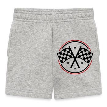 Drapeau de course à damier - Short Bébé - gris chiné - Devant