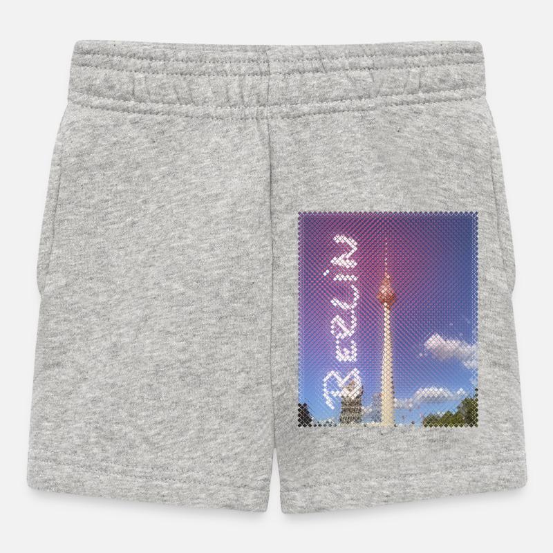 Design néon de la tour de télévision de Berlin - Short Bébé - gris chiné
