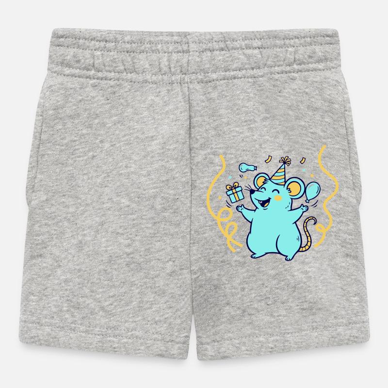 Temps festif avec chapeau et ballons - Short Bébé - gris chiné