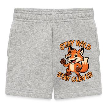 Verspieltes Tiermotiv mit Spruch - Baby Shorts - Grau meliert - Vorne
