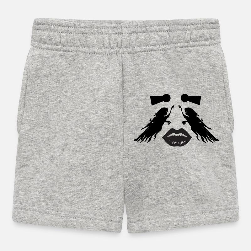 Art face illusion – abstraction féminine - Short Bébé - gris chiné