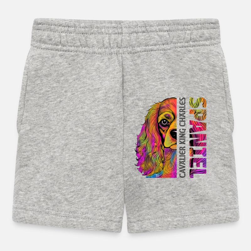 Cavalier King Charles Spaniel - Baby Shorts - Grau meliert