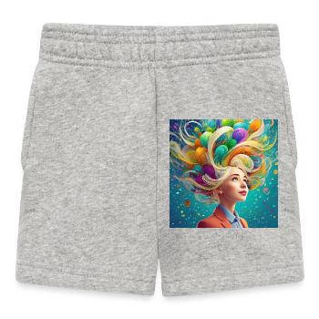 Imagination is power - Baby Shorts - heather grey - Front