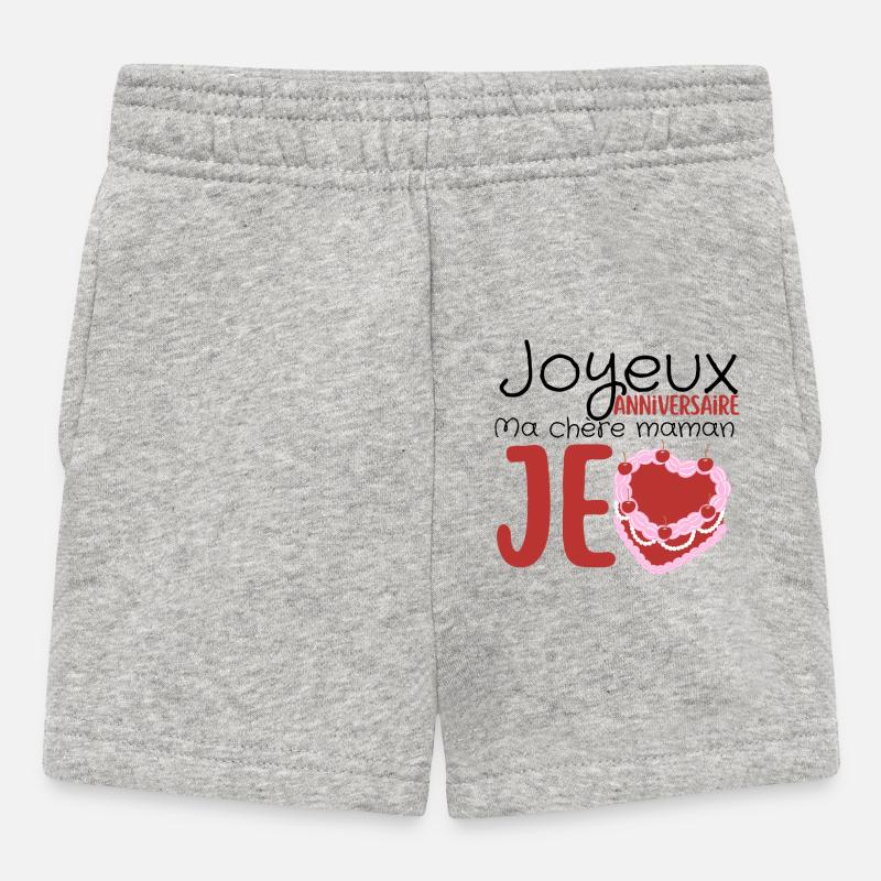 Joyeux anniversaire maman  - Short Bébé - gris chiné