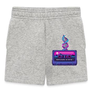Neon Retro Cassette DNA Art - Baby Shorts - heather grey - Front