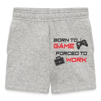 Born to Game and Work Motivation Design - Baby Shorts - heather grey - Front