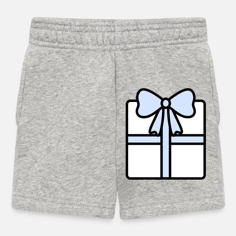 Boîte cadeau élégante avec ruban - Short Bébé - gris chiné