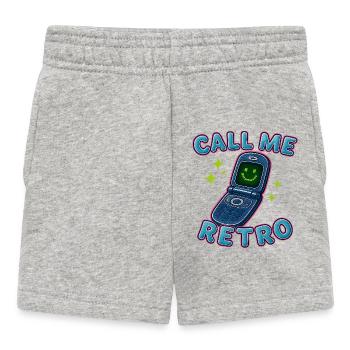 Rétro Flip Phone Call Me Design - Short Bébé - gris chiné - Devant
