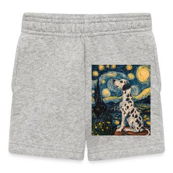 Chien Dalmatien Style Van Gogh Étoilé - Short Bébé - gris chiné - Devant