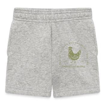 Homestead mama mom funny chicken lover mothers day - Baby Shorts - heather grey - Front