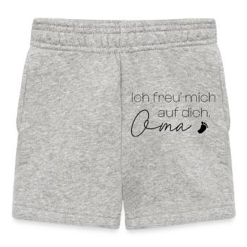 Ich freu' mich auf dich Oma! - Baby Shorts - Grau meliert - Vorne