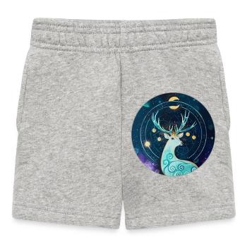 Cerf mystique dans le ciel étoilé - Short Bébé - gris chiné - Devant