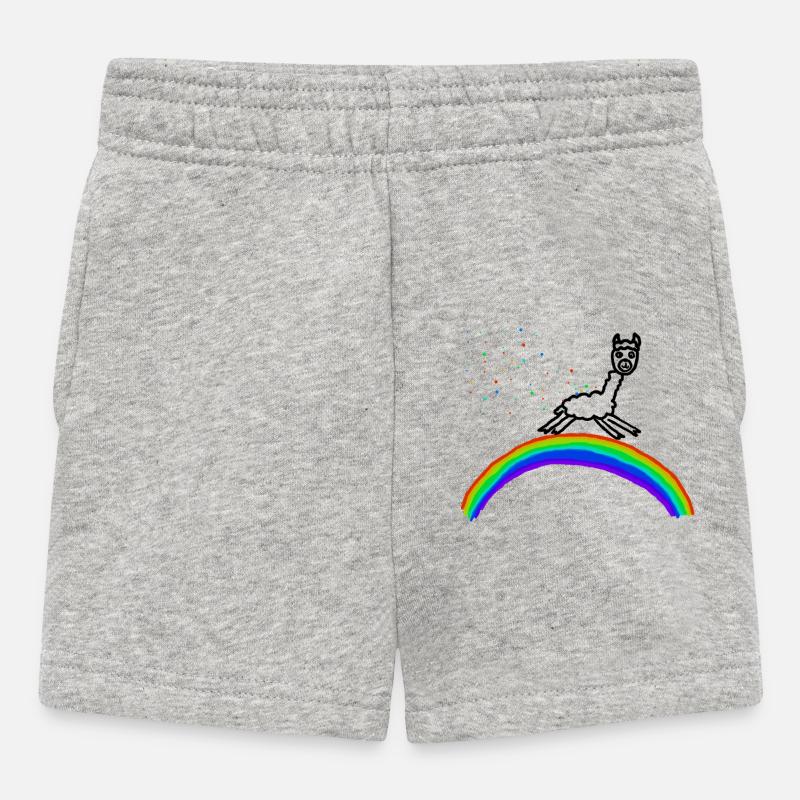 Motif confettis arc-en-ciel d’alpagas - Short Bébé - gris chiné
