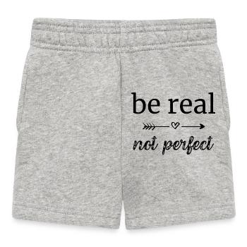 be real - not perfect - Baby Shorts - heather grey - Front