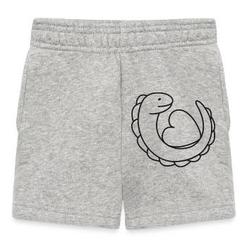 Lézard avec cœur – Gecko, amour et symbole de protection - Short Bébé - gris chiné - Devant