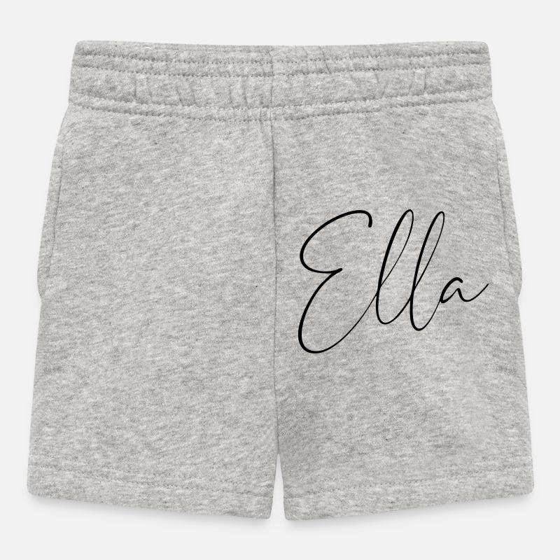 Ella / Handwriting Personalized Design - Baby Shorts - heather grey