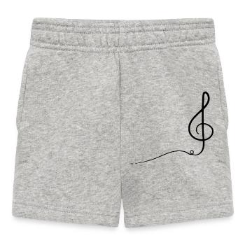 Abstract illustration of treble clef music - Baby Shorts - heather grey - Front