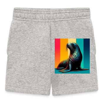 seal - Baby Shorts - heather grey - Front