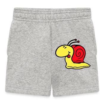 Snail cheeky tongue sticking out quickly small - Baby Shorts - heather grey - Front