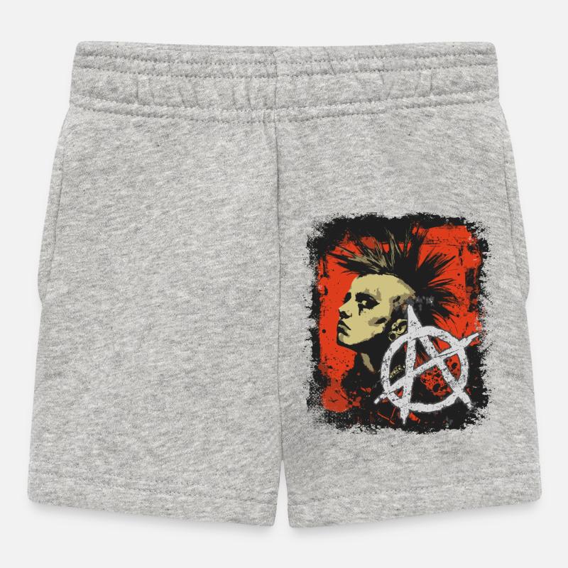 Fille punk rock - Short Bébé - gris chiné