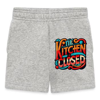 Küche ist geschlossen, Lustiger Restaurant-Spruch, Chefkoch - Baby Shorts - Grau meliert - Vorne