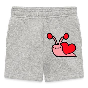 Escargot Coeur Escargot Coquille Mignon Amour Romantique - Short Bébé - gris chiné - Devant
