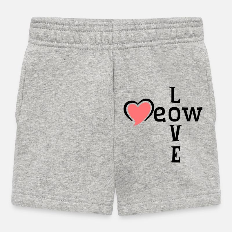Silhouette Coeur Rose Sur Noir - Short Bébé - gris chiné