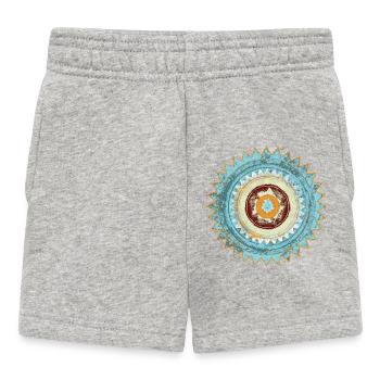 Cercle Mandala Vintage Texture - Short Bébé - gris chiné - Devant