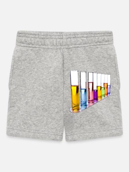 Regenbogen Reagenzgläser Muster - Baby Shorts - Grau meliert