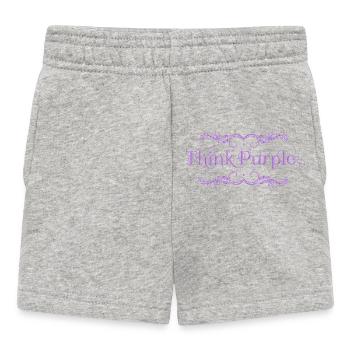 Pensez violet - Short Bébé - gris chiné - Devant