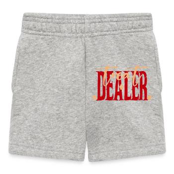 Leckerli-Händler Pfotenabdruck Typografie - Baby Shorts - Grau meliert - Vorne