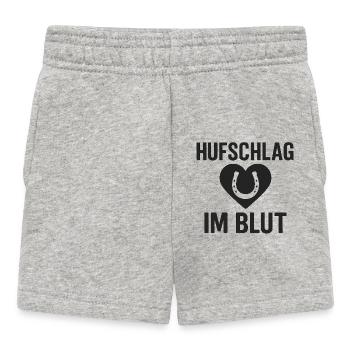 Sabot dans le sang, Cheval, Sport équestre - Short Bébé - gris chiné - Devant