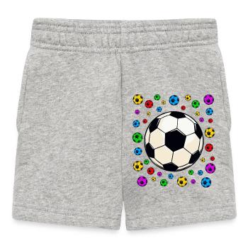 fleckiger kaleidoskopischer Fußball-Ausbruch - Baby Shorts - Grau meliert - Vorne
