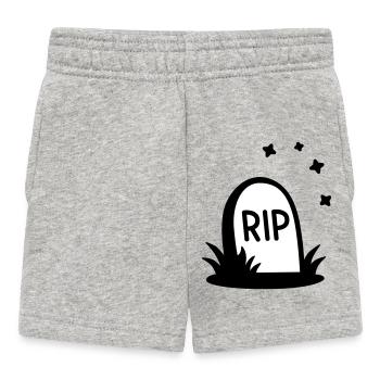 RIP Halloween Grabstein Silhouette - Baby Shorts - Grau meliert - Vorne