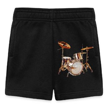 Drumset im Rampenlicht - Baby Shorts - Schwarz - Vorne