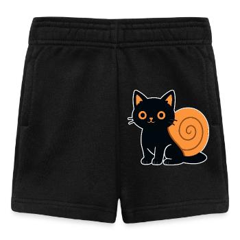Katzensilhouette in Orange - Baby Shorts - Schwarz - Vorne