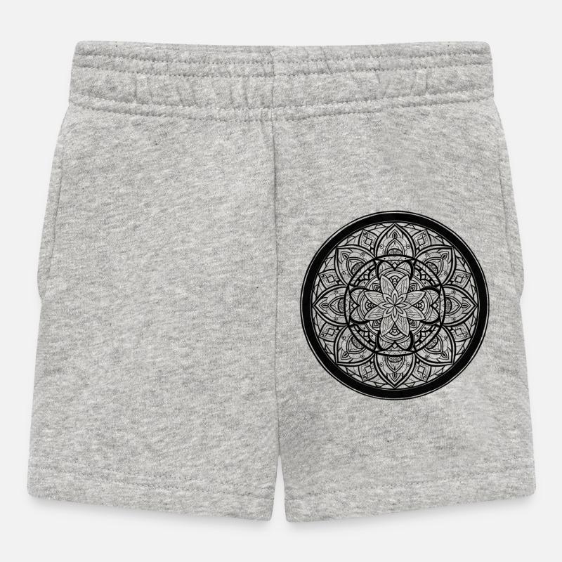 Mandala Contour - Short Bébé - gris chiné